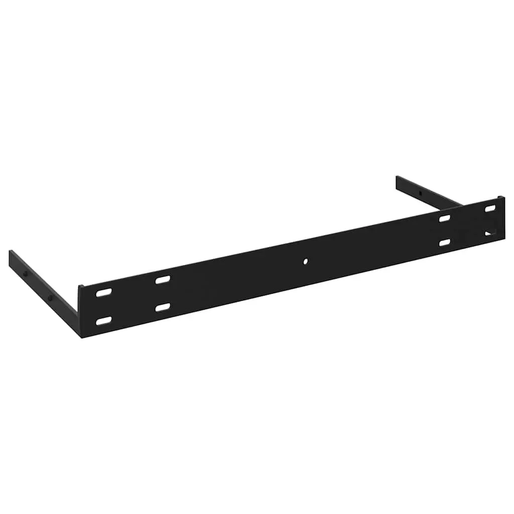 Floating Wall Shelf Black 80x23.5cm MDF with Metal Frame
