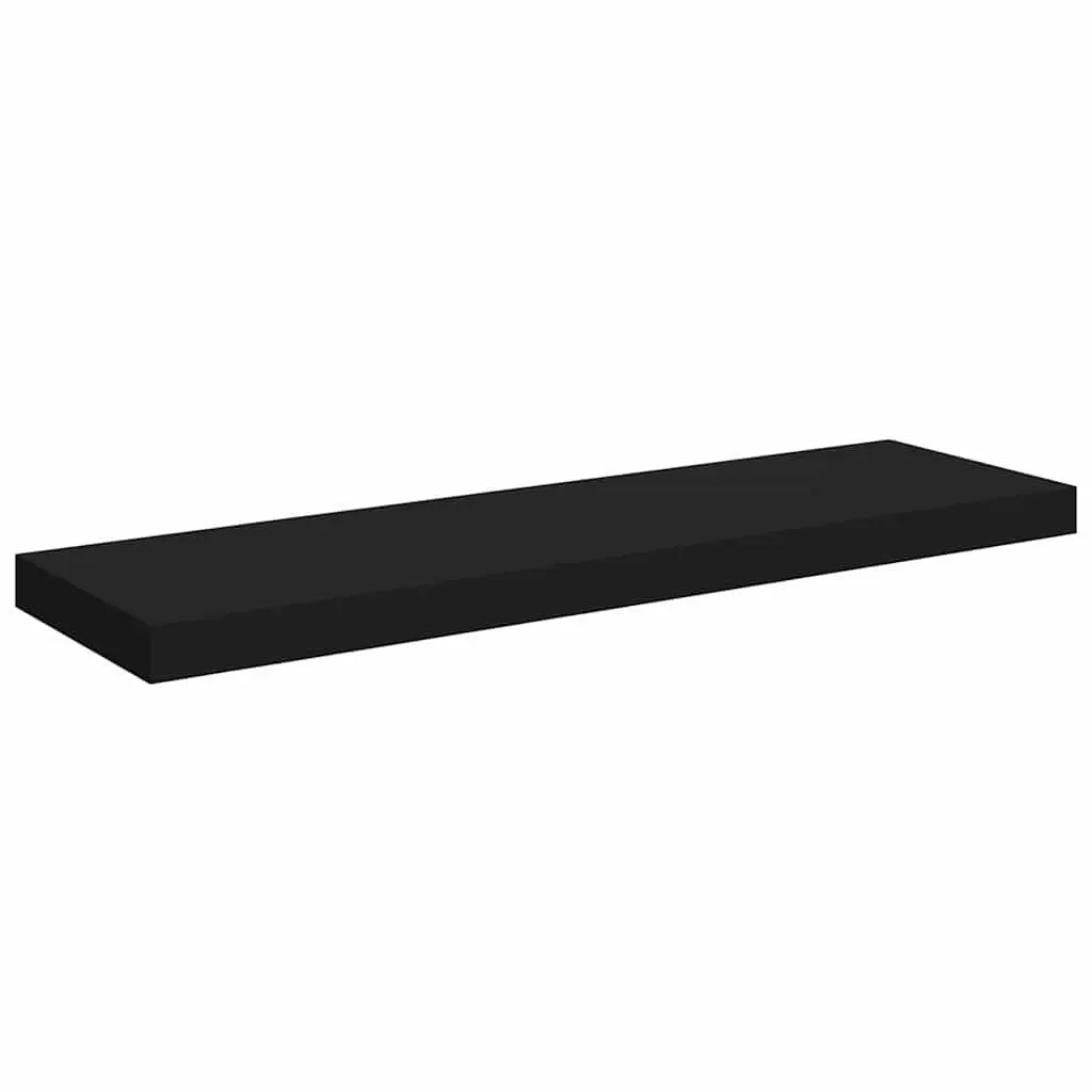 Floating Wall Shelf Black 80x23.5cm MDF with Metal Frame