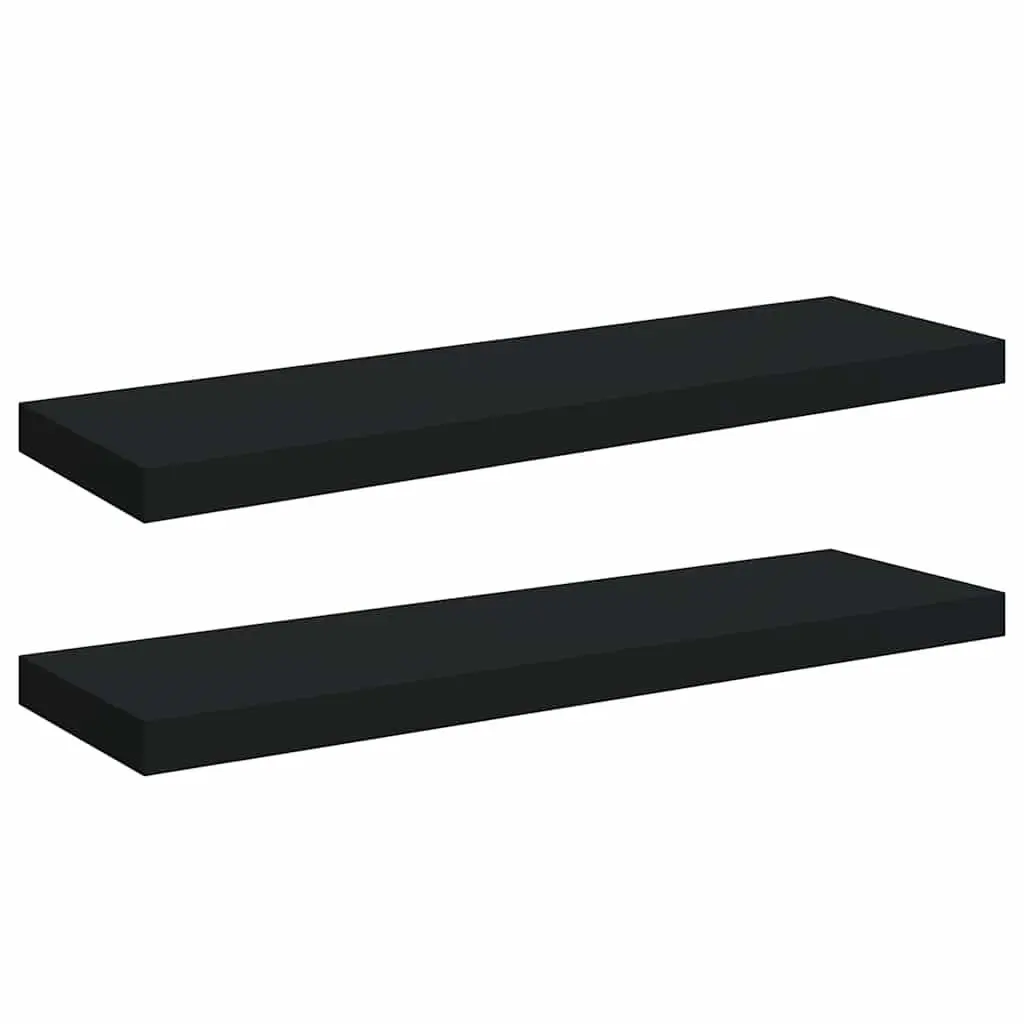 Floating Wall Shelves Black 80x23.5x3.8 cm Metal Honeycomb MDF