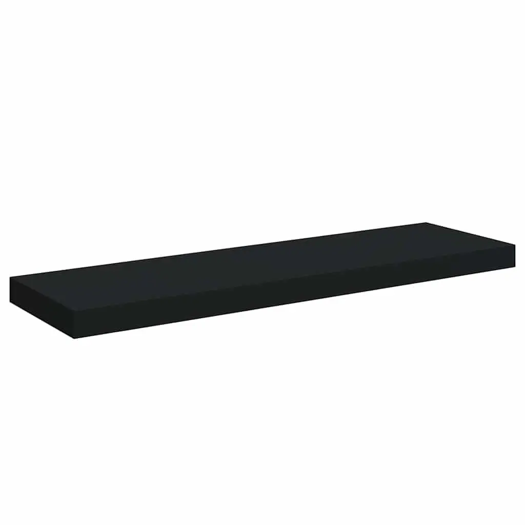 Floating Wall Shelves Black 80x23.5x3.8 cm Metal Honeycomb MDF