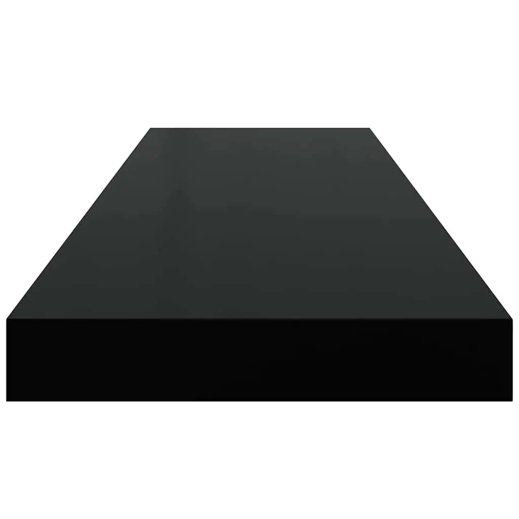Floating Wall Shelves Black 80x23.5x3.8 cm Metal Honeycomb MDF