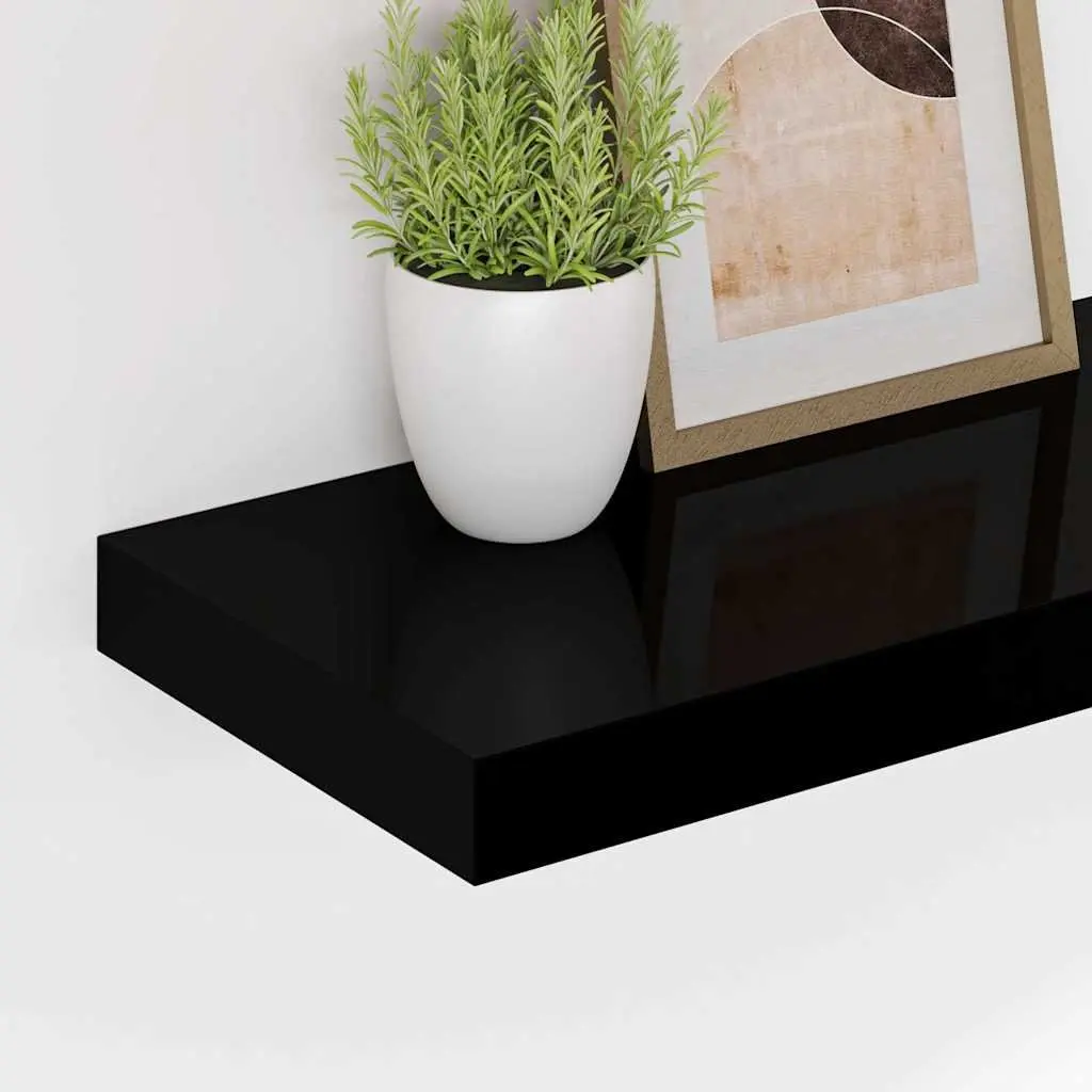Floating Wall Shelf Black 90x23.5cm MDF Display Ledge Storage Rack Home Decor