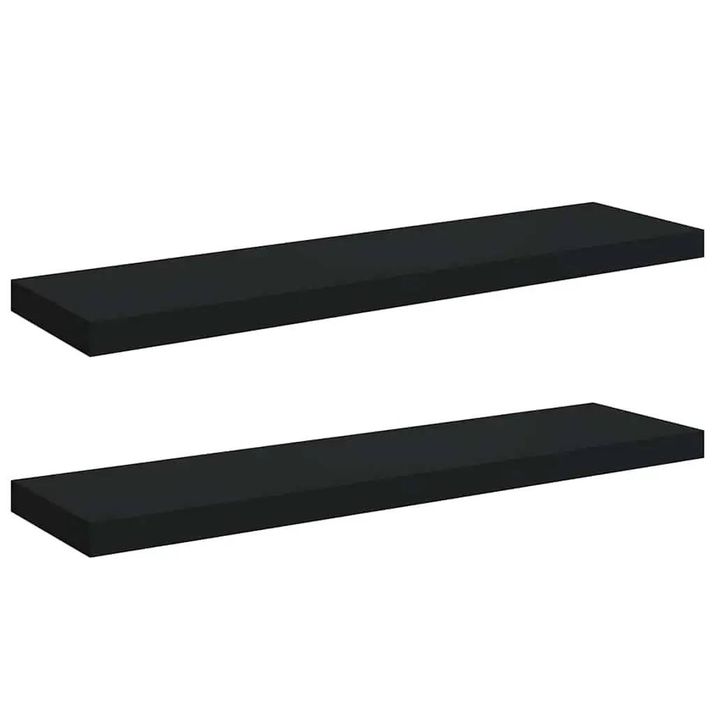 Floating Wall Shelves 2 pc Black 90x23.5x3.8 cm Display Storage Home Decor
