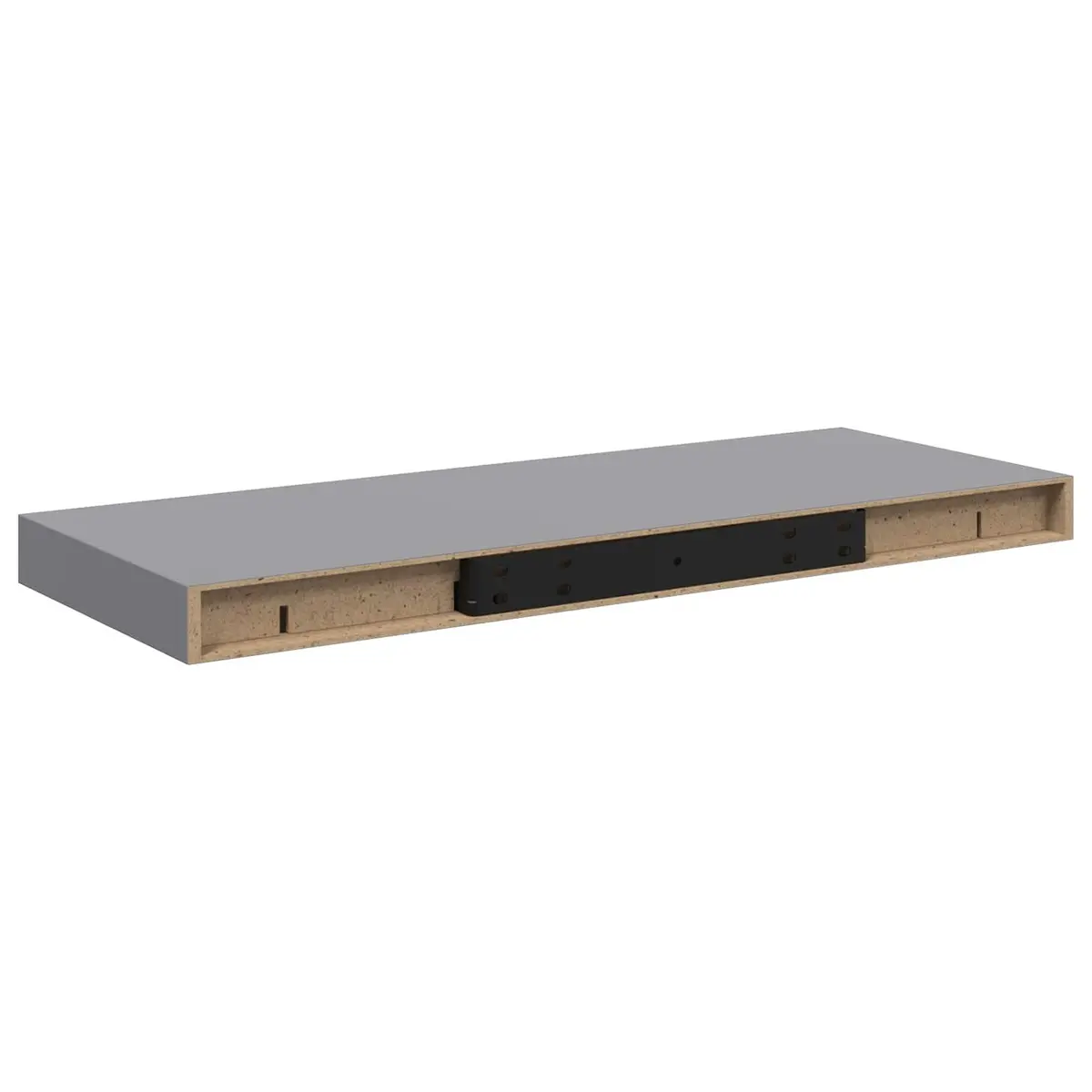 Floating Wall Shelf Grey 60 x 23.5 x 3.8 cm Honeycomb MDF and Metal Frame