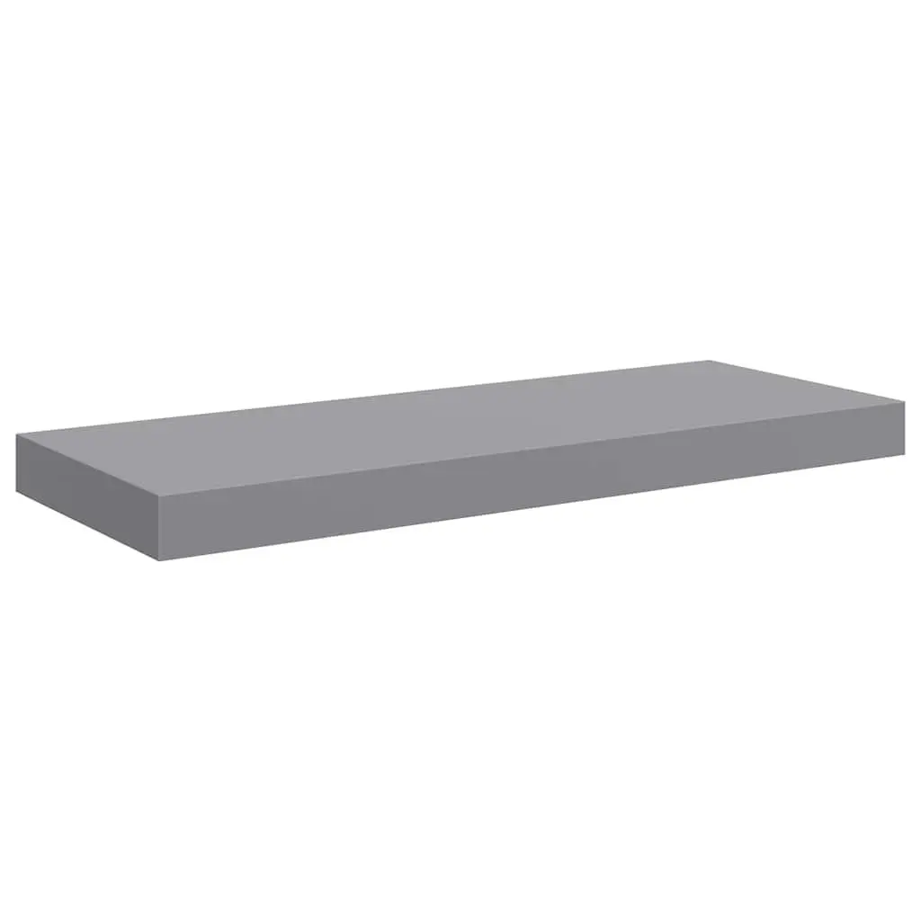 Floating Wall Shelf Grey 60 x 23.5 x 3.8 cm Honeycomb MDF and Metal Frame