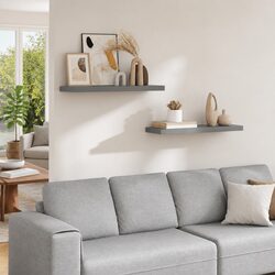Grey Floating Wall Shelves 2 pcs 80x23.5x3.8 cm