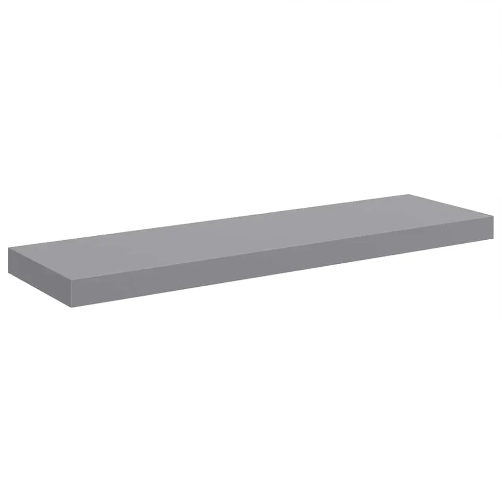 Floating Wall Shelves Grey 80x23.5x3.8 cm Honeycomb MDF with Metal Frame 2 Piece
