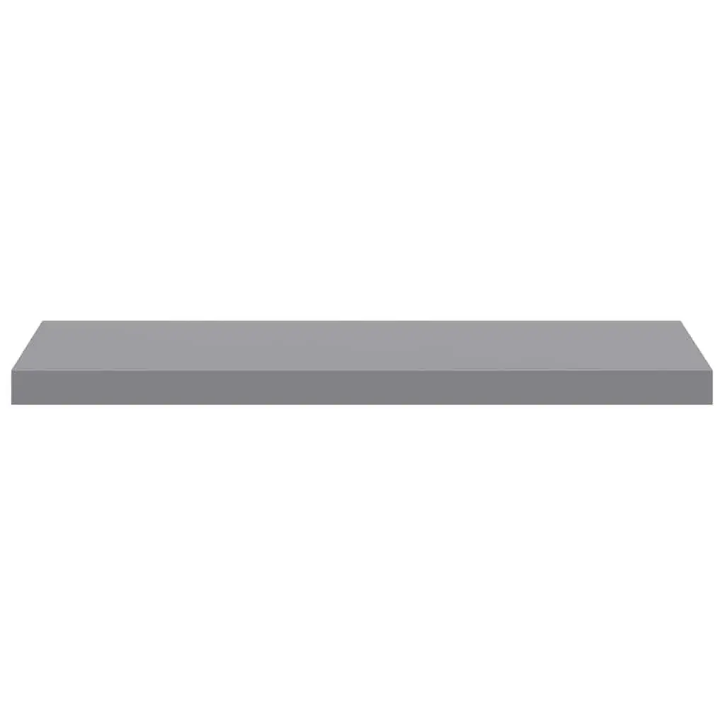 Floating Wall Shelves Grey 80x23.5x3.8 cm Honeycomb MDF with Metal Frame 2 Piece