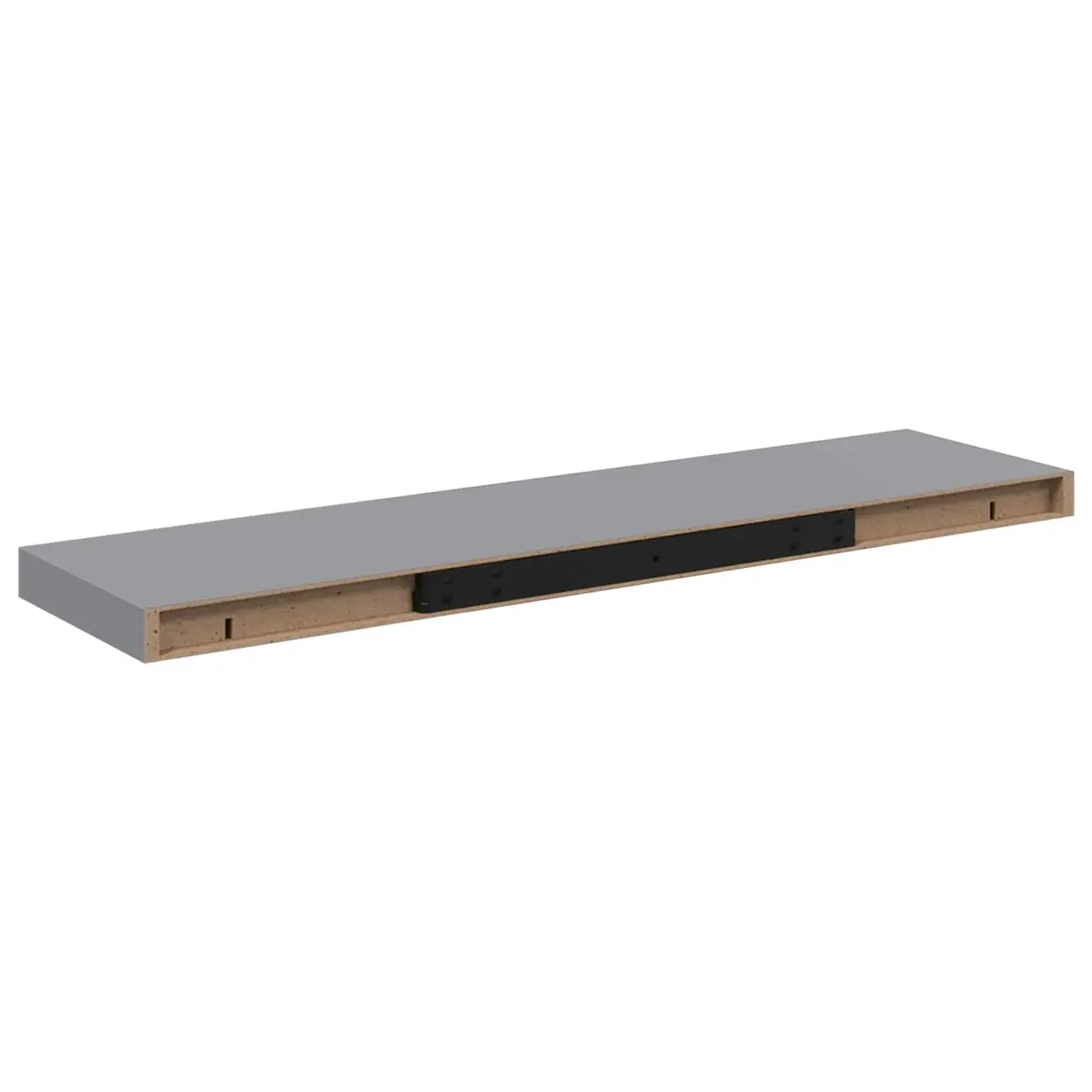 Floating Wall Shelf Grey Honeycomb MDF Metal Frame 90 x 23.5 x 3.8 cm