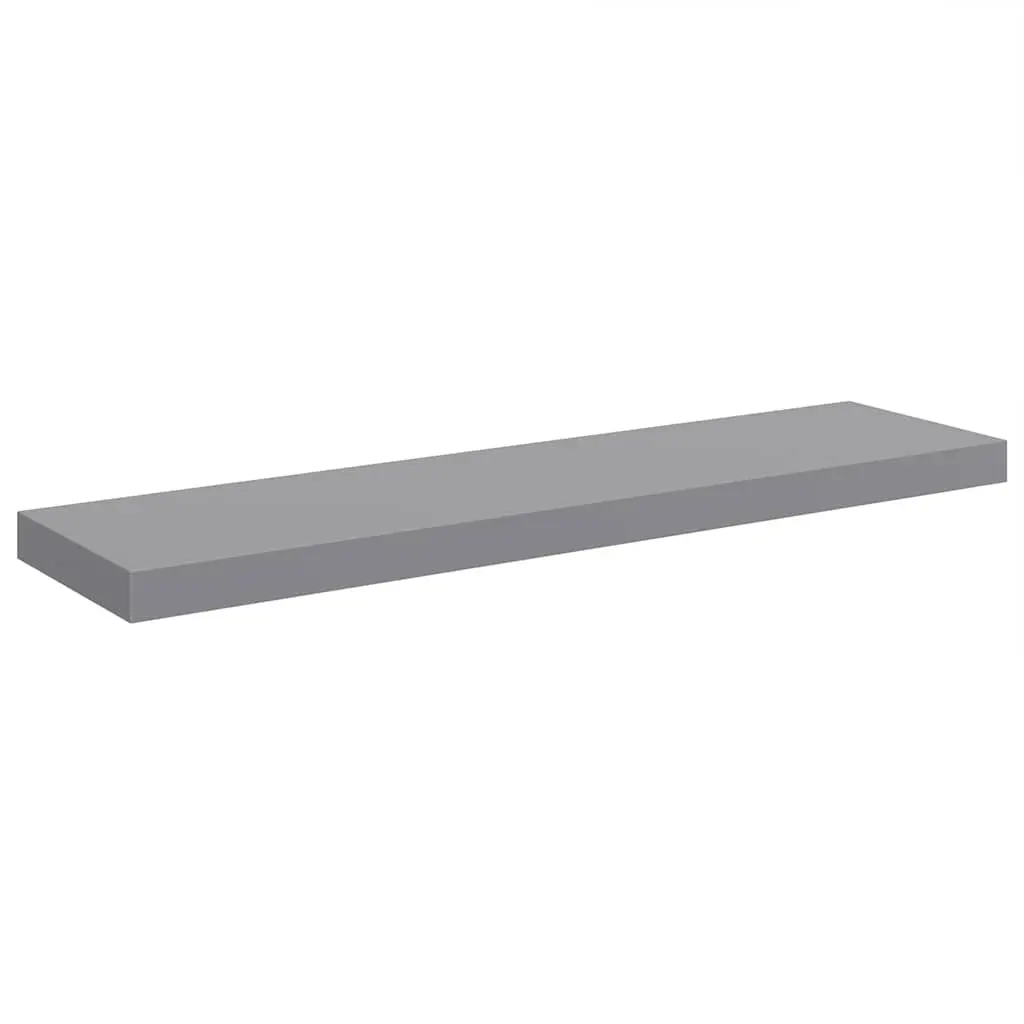Floating Wall Shelf Grey Honeycomb MDF Metal Frame 90 x 23.5 x 3.8 cm