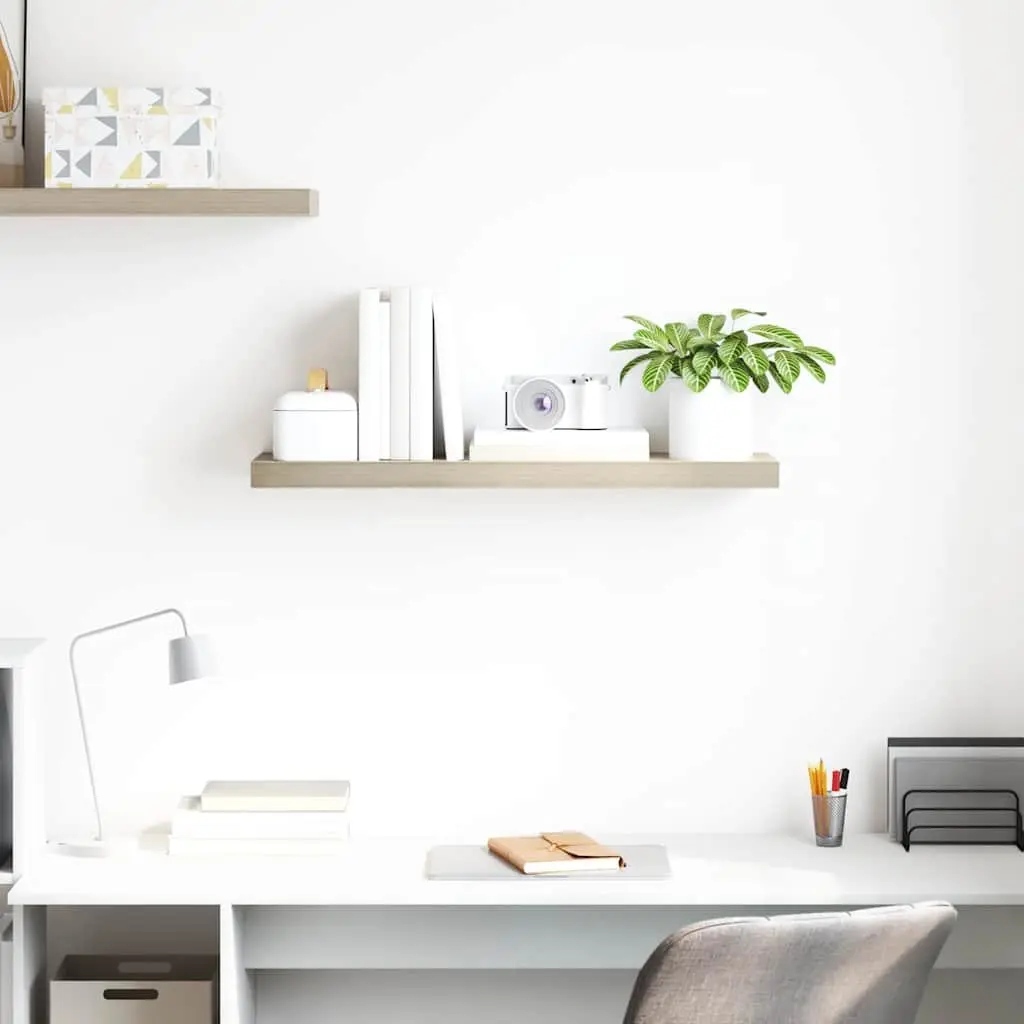 Floating Wall Shelf Brown Honeycomb MDF Metal Frame 80 x 23.5 x 3.8 cm