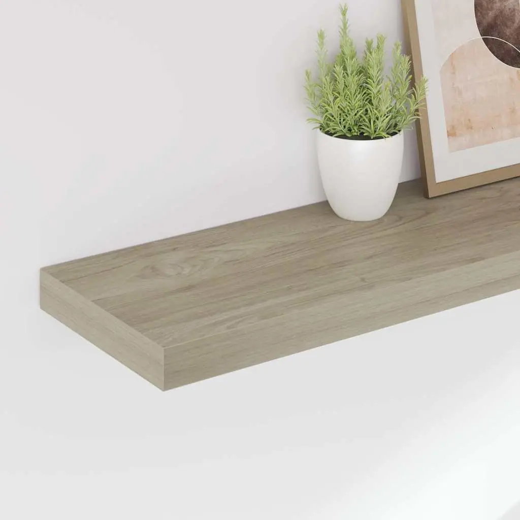 Floating Wall Shelves Brown 2 Piece Honeycomb MDF with Metal Frame