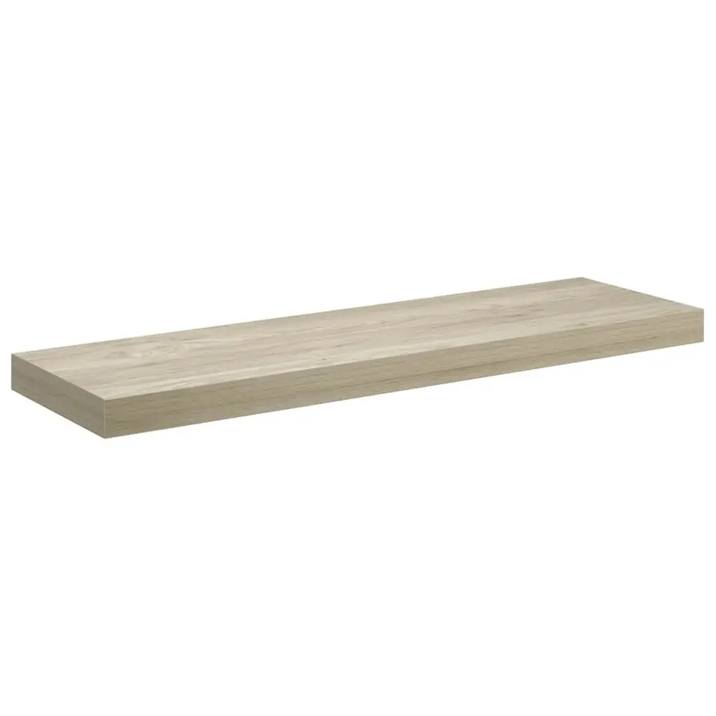 Floating Wall Shelves Oak Brown 4 Piece Set Honeycomb MDF Metal Frame
