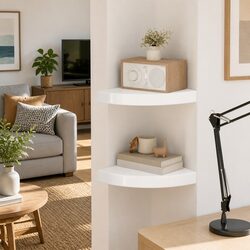 High Gloss White Floating Corner Shelves Set