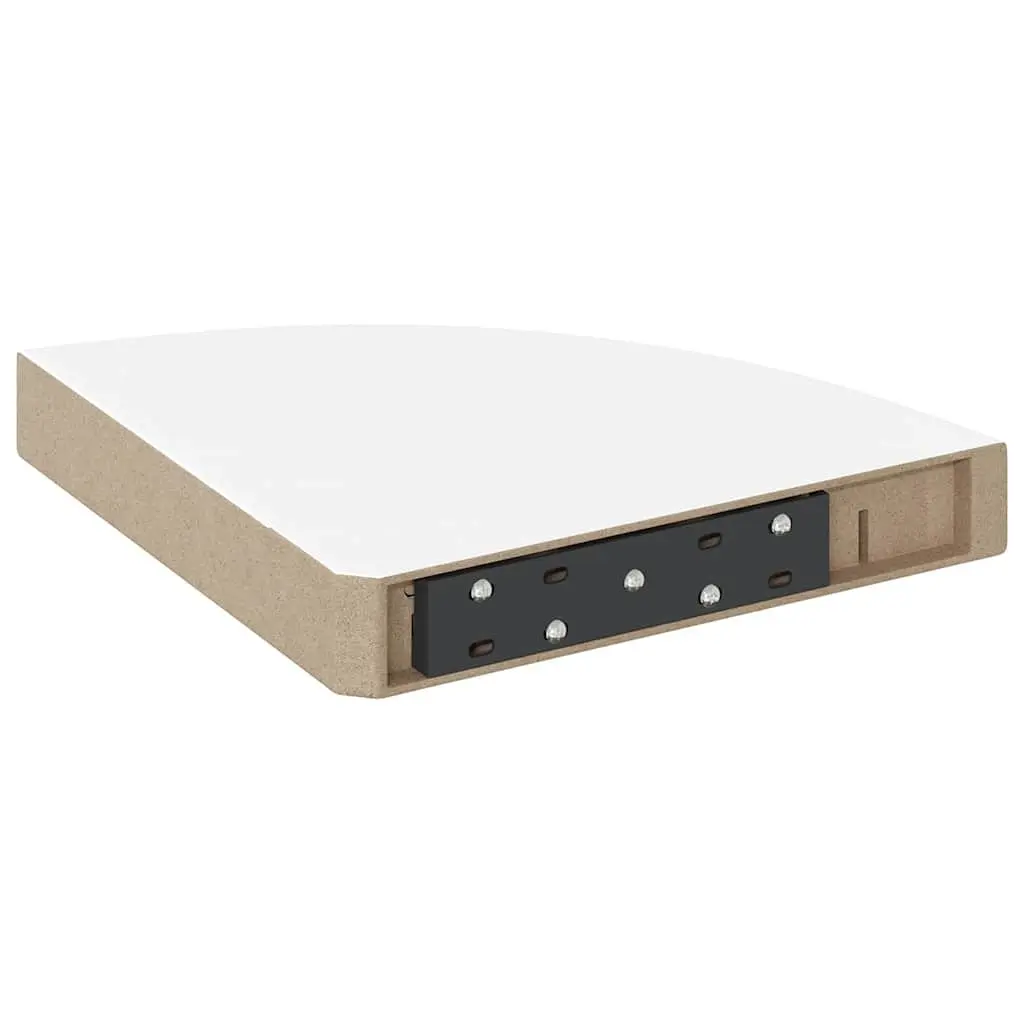 Floating Corner Wall Shelves White High Gloss 25x25x3.8cm MDF Metal Set