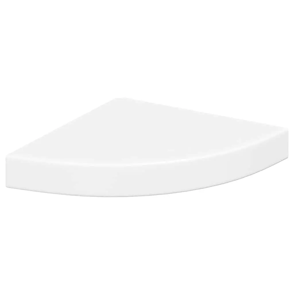 Floating Corner Wall Shelves White 25 x 25 x 3.8 cm MDF