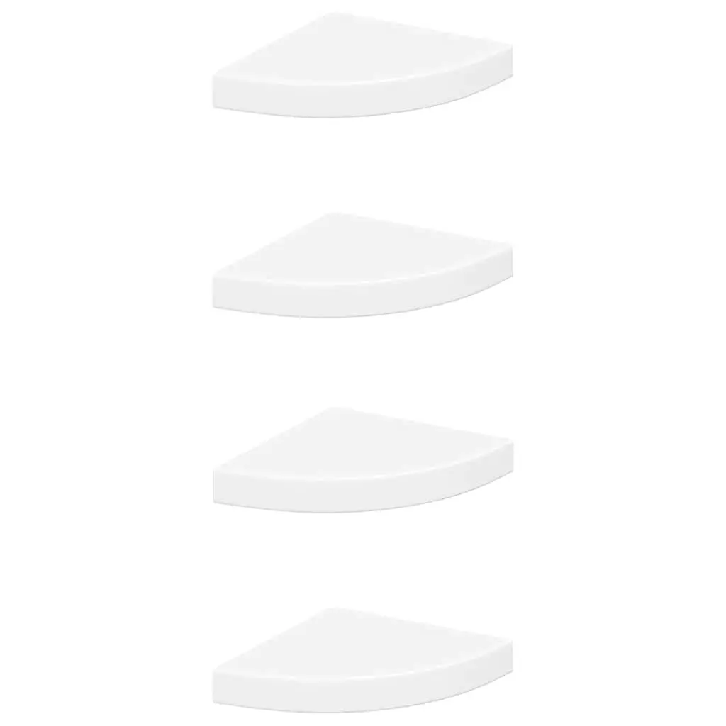 Floating Corner Shelves White 25 x 25 x 3.8 cm MDF 4 Piece Wall Mount Display Storage Home Decor