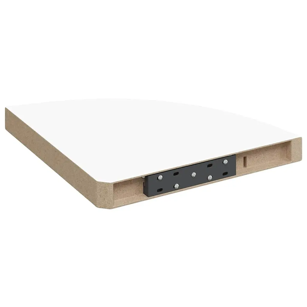 Floating Corner Shelves White 35x35x3.8 cm Honeycomb MDF Set of 4