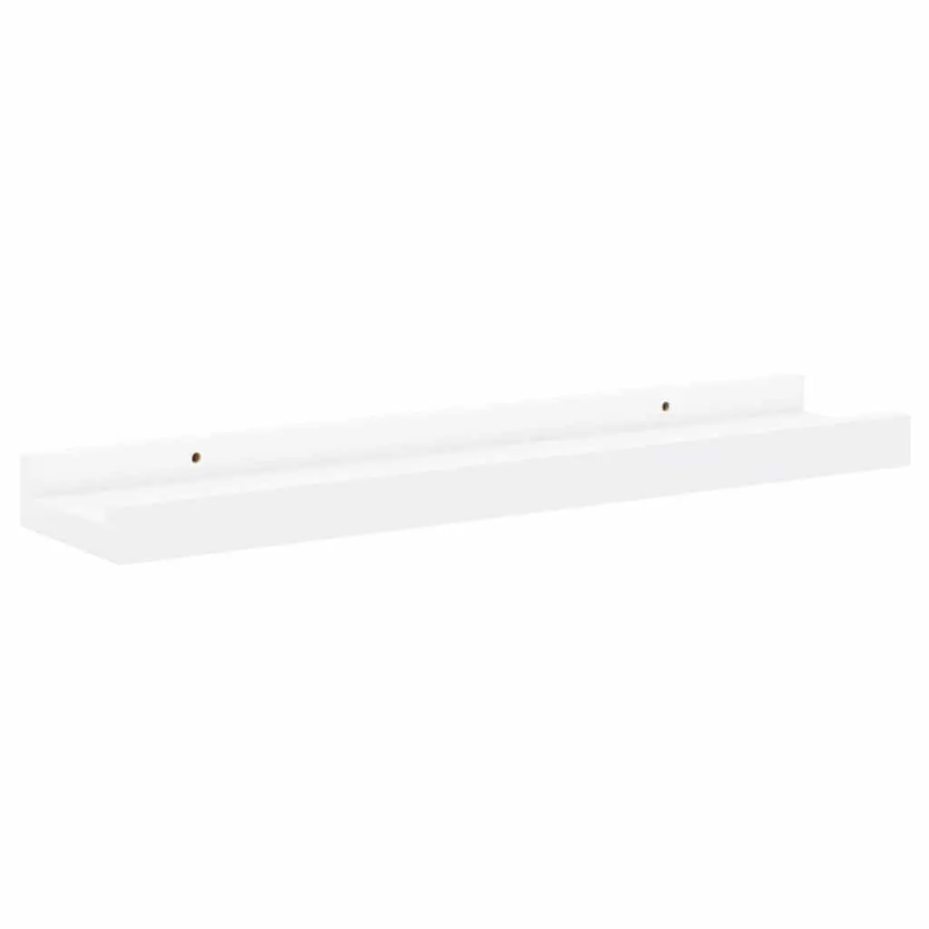 Picture Frame Ledge Shelves Wall-Mounted Display White 40x9x3 cm Lacquered MDF Board 2 Piece