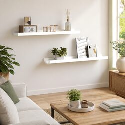 White Floating Ledge Shelves for Pictures – 2 pcs