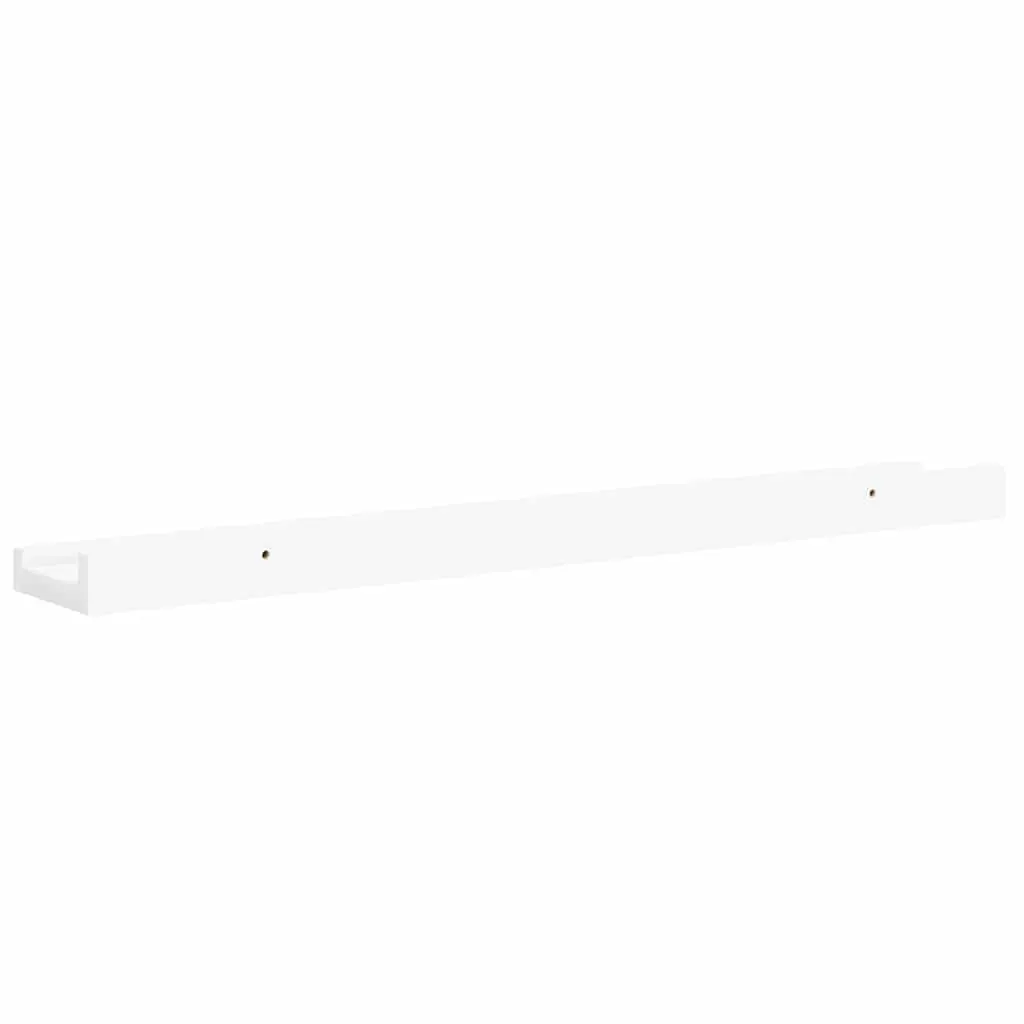 Wall Picture Frame Ledge Shelves White 60 x 9 x 3 cm Lacquered MDF Board