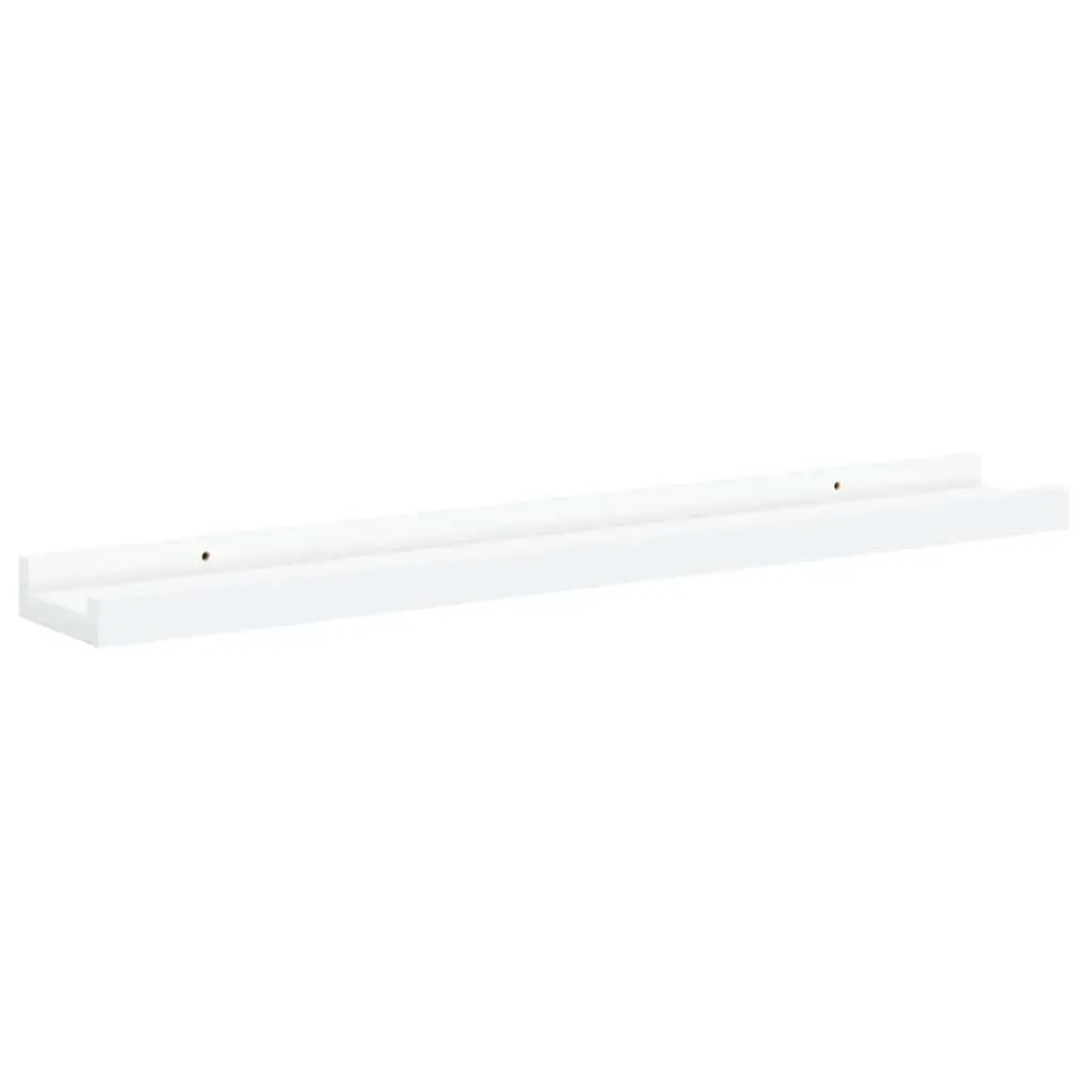 Wall Picture Frame Ledge Shelves White 60 x 9 x 3 cm Lacquered MDF Board