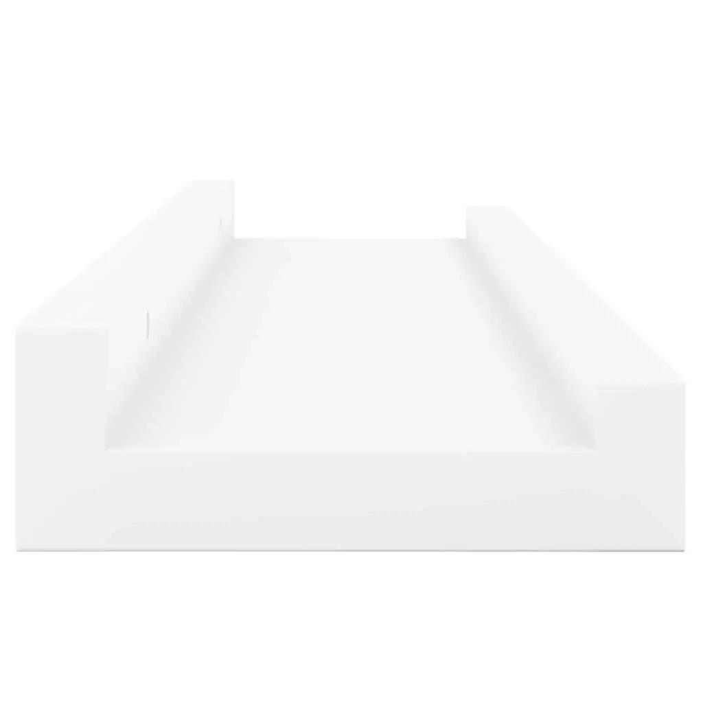Wall Picture Frame Ledge Shelves White 60 x 9 x 3 cm Lacquered MDF Board