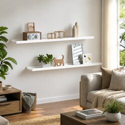 White Floating Wall Shelves Ledges for Picture Frames