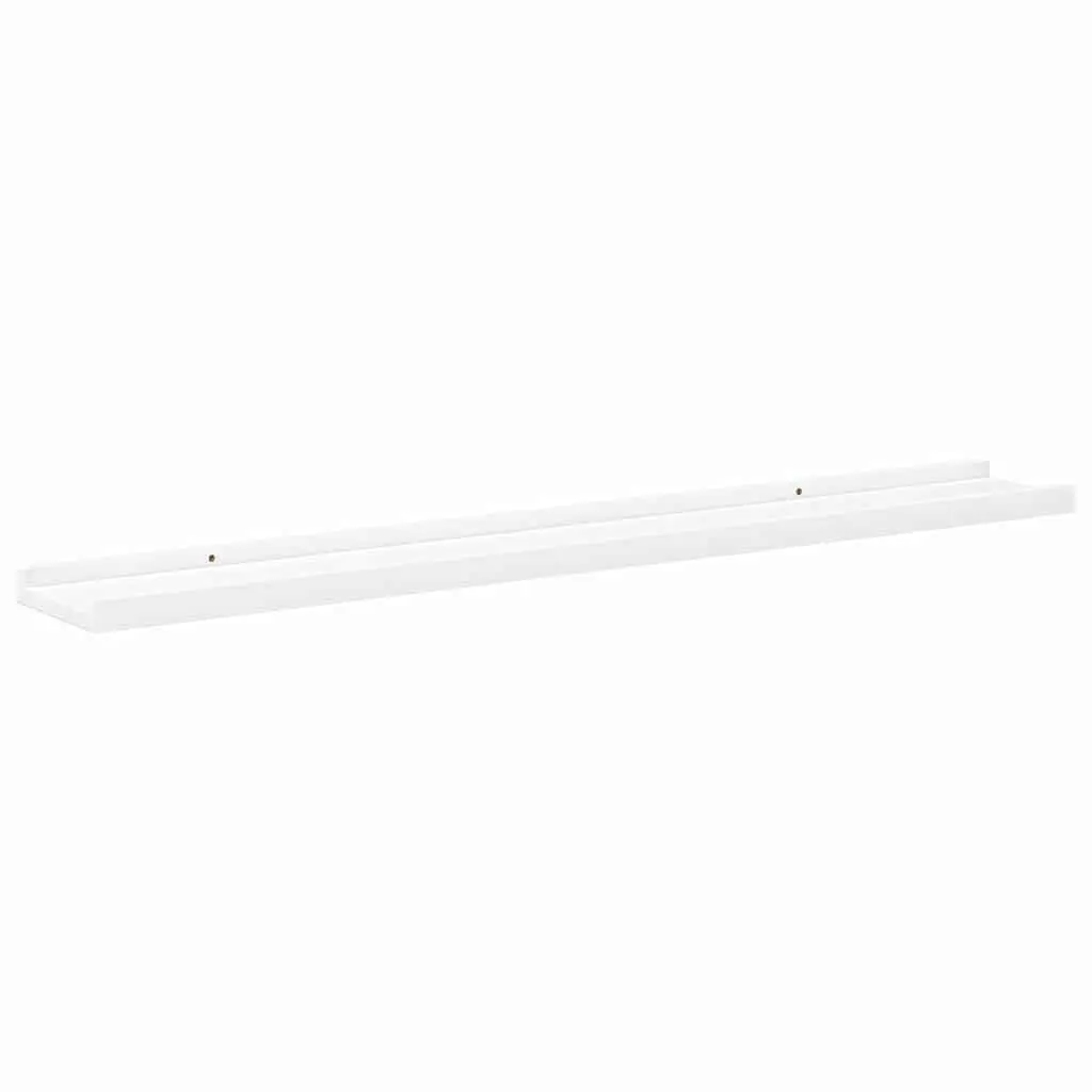 Wall Shelves Floating White 2 Piece MDF Display Storage Shelving