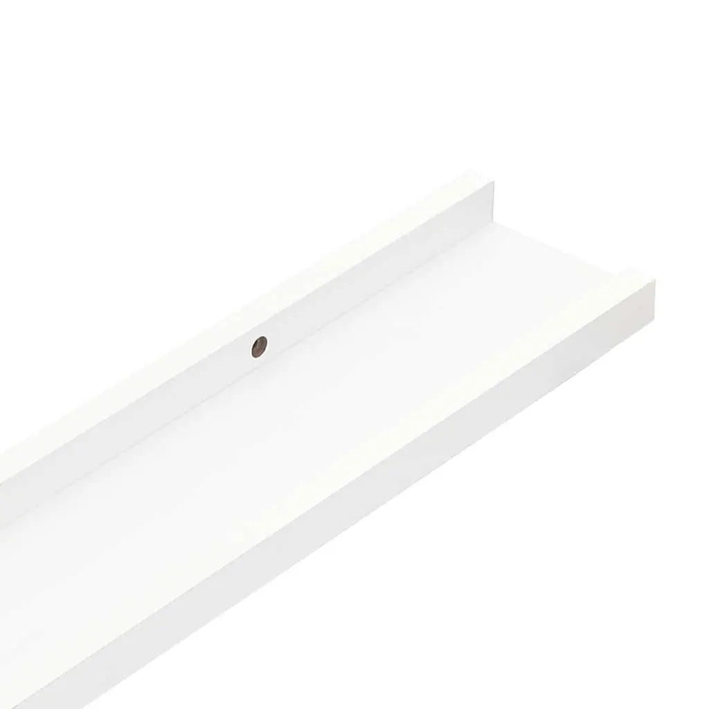 Wall Shelves Floating White 2 Piece MDF Display Storage Shelving