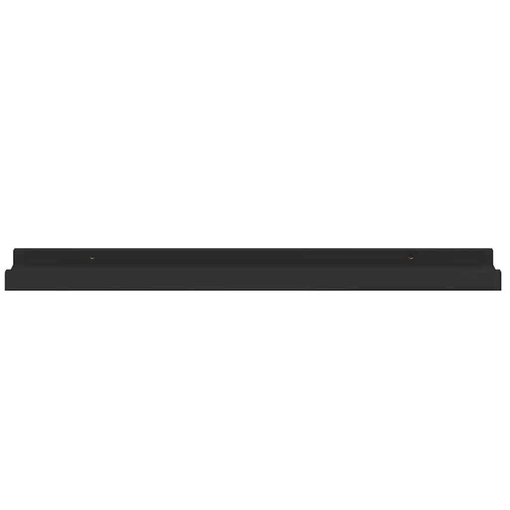 Picture Frame Ledge Shelves Black 60x9x3cm MDF 2 Piece Wall Mounted Display Shelf
