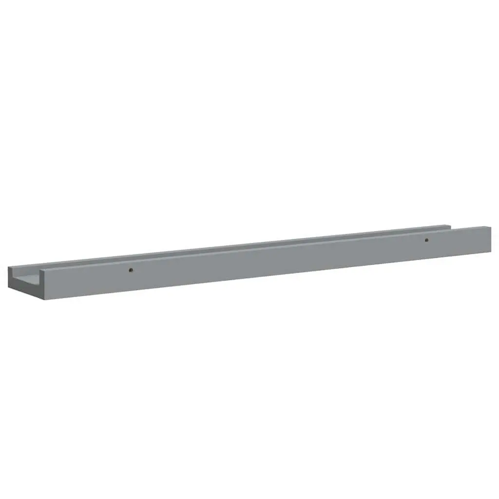 Picture Frame Ledge Shelves Grey 60x9x3cm MDF 2 Piece Wall Mounted Display Shelf