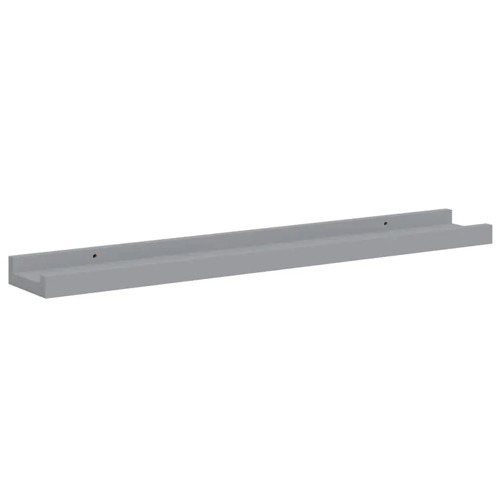 Picture Frame Ledge Shelves Grey 60x9x3cm MDF 2 Piece Wall Mounted Display Shelf