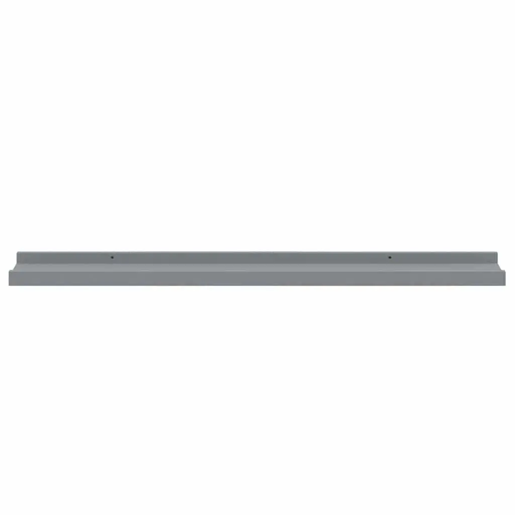 Wall Display Ledge Shelves Grey 80 x 9 x 3 cm Lacquered MDF Board 2 Piece