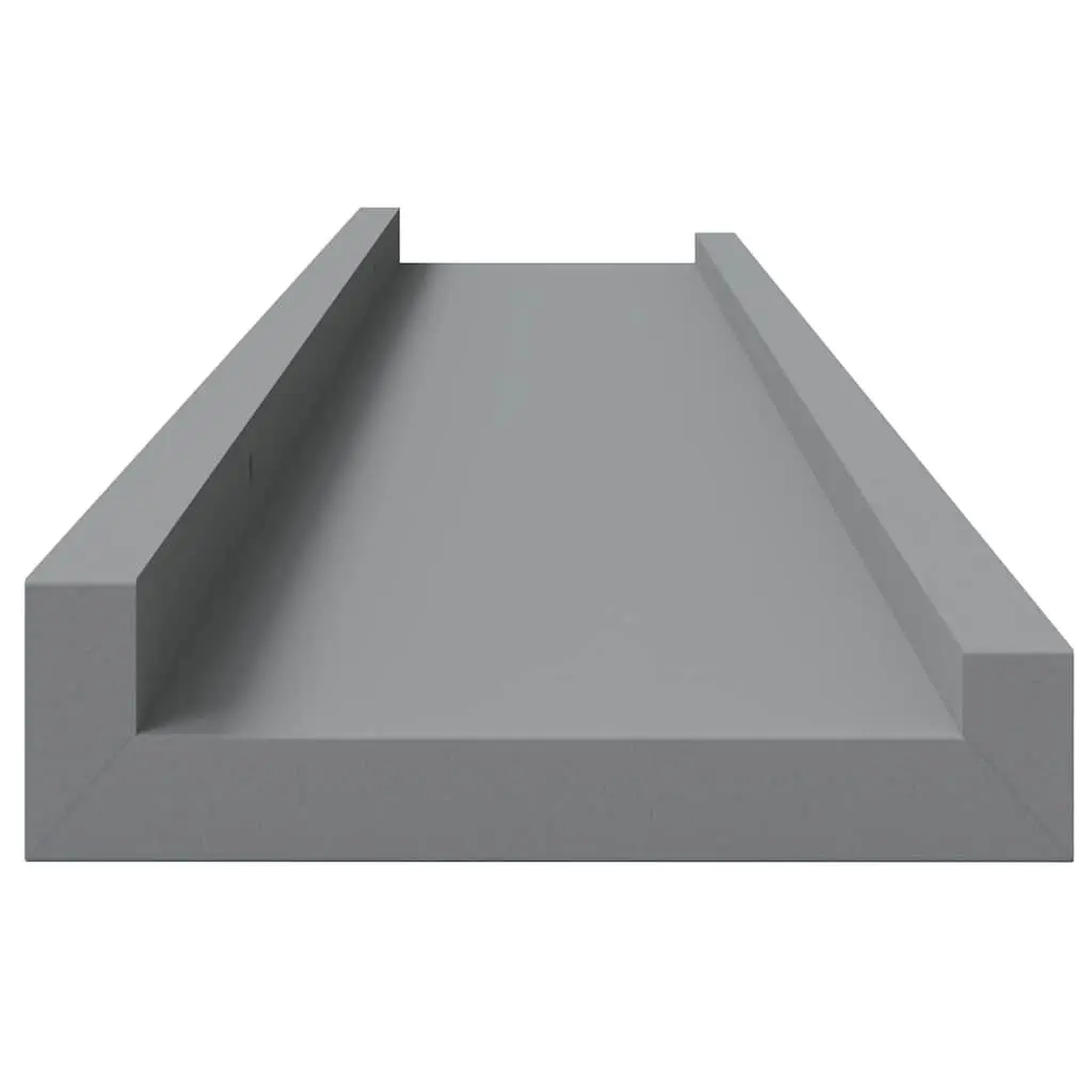Wall Display Ledge Shelves Grey 80 x 9 x 3 cm Lacquered MDF Board 2 Piece