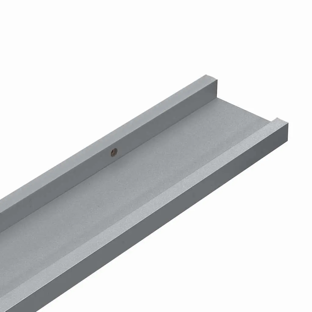 Wall Display Ledge Shelves Grey 80 x 9 x 3 cm Lacquered MDF Board 2 Piece