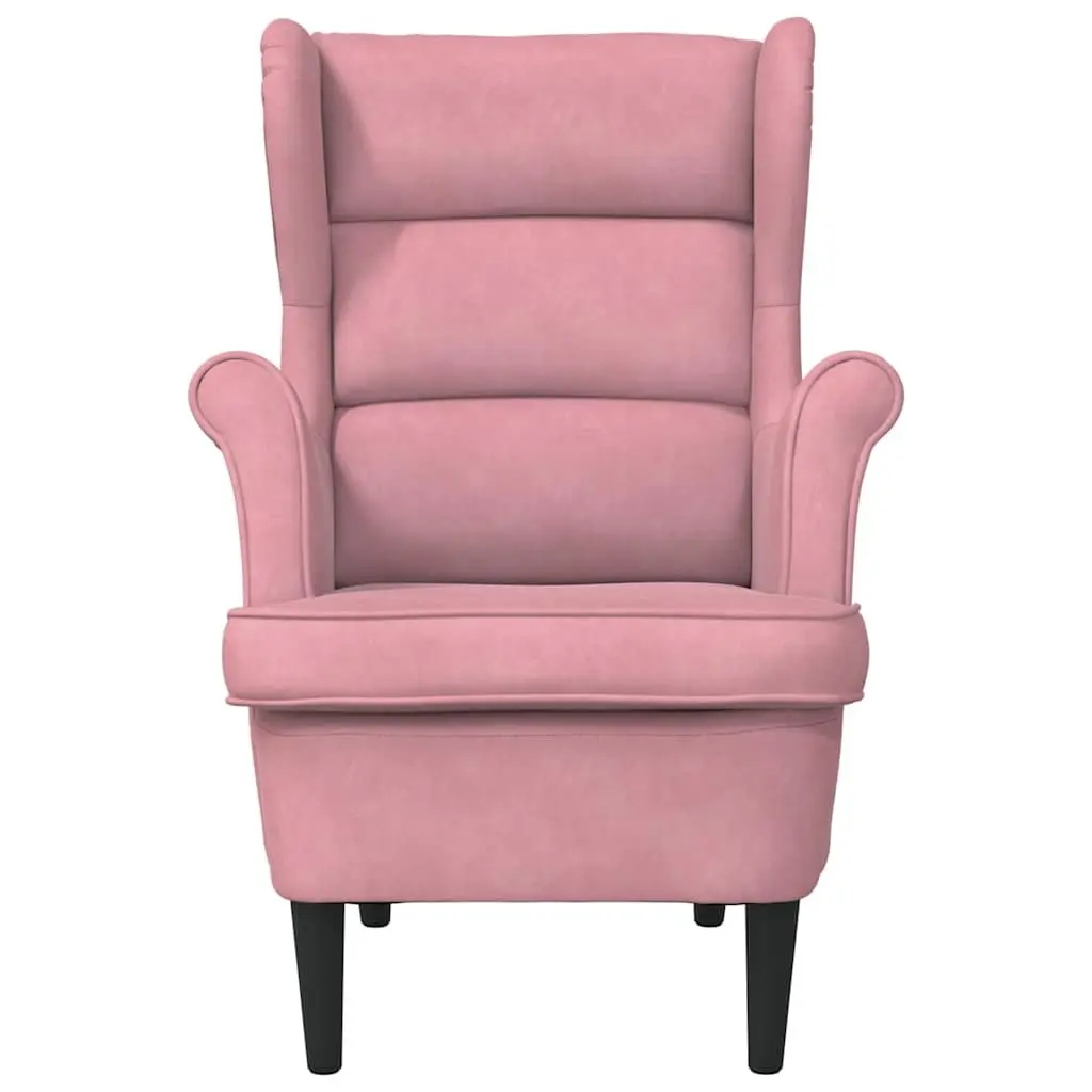 Armchair Pink Velvet Upholstered Living Room Sofa Chair Padded Backrest Seat