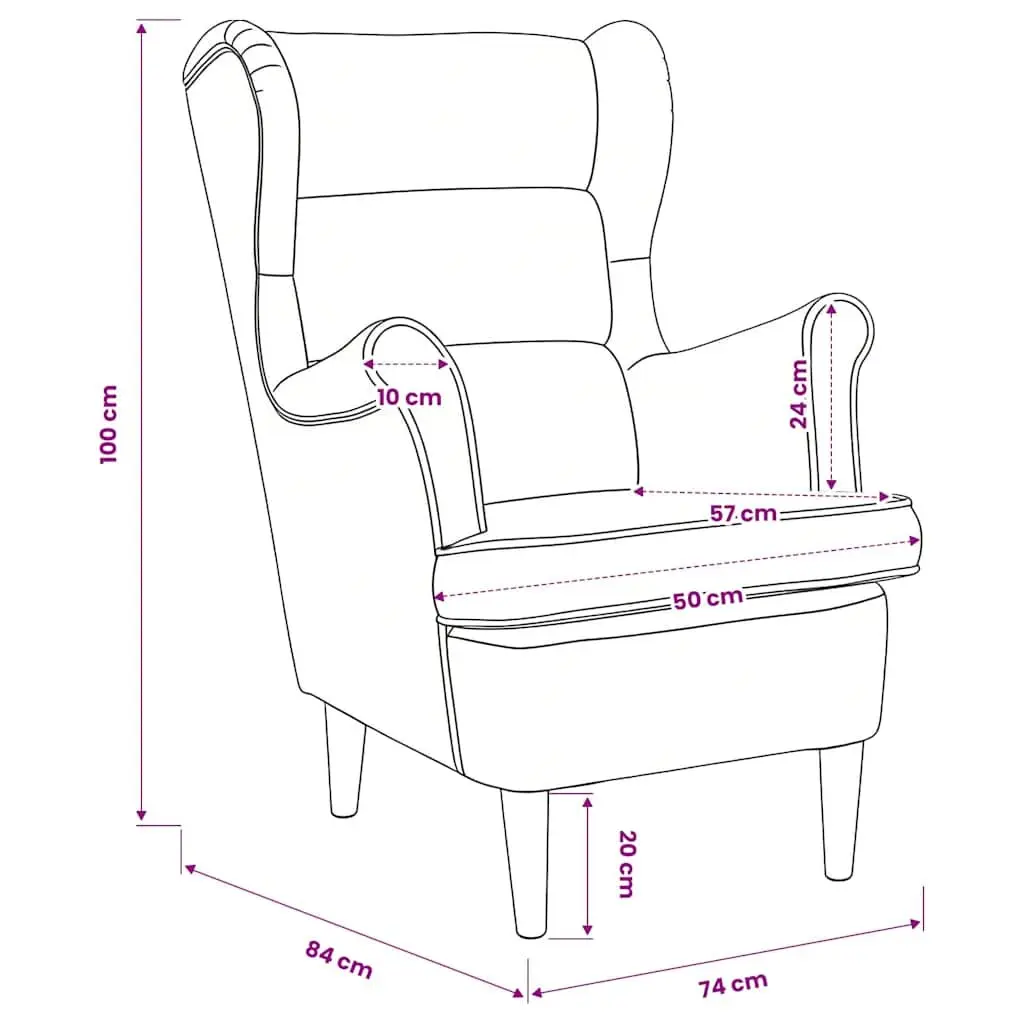 Armchair Pink Velvet Upholstered Living Room Sofa Chair Padded Backrest Seat