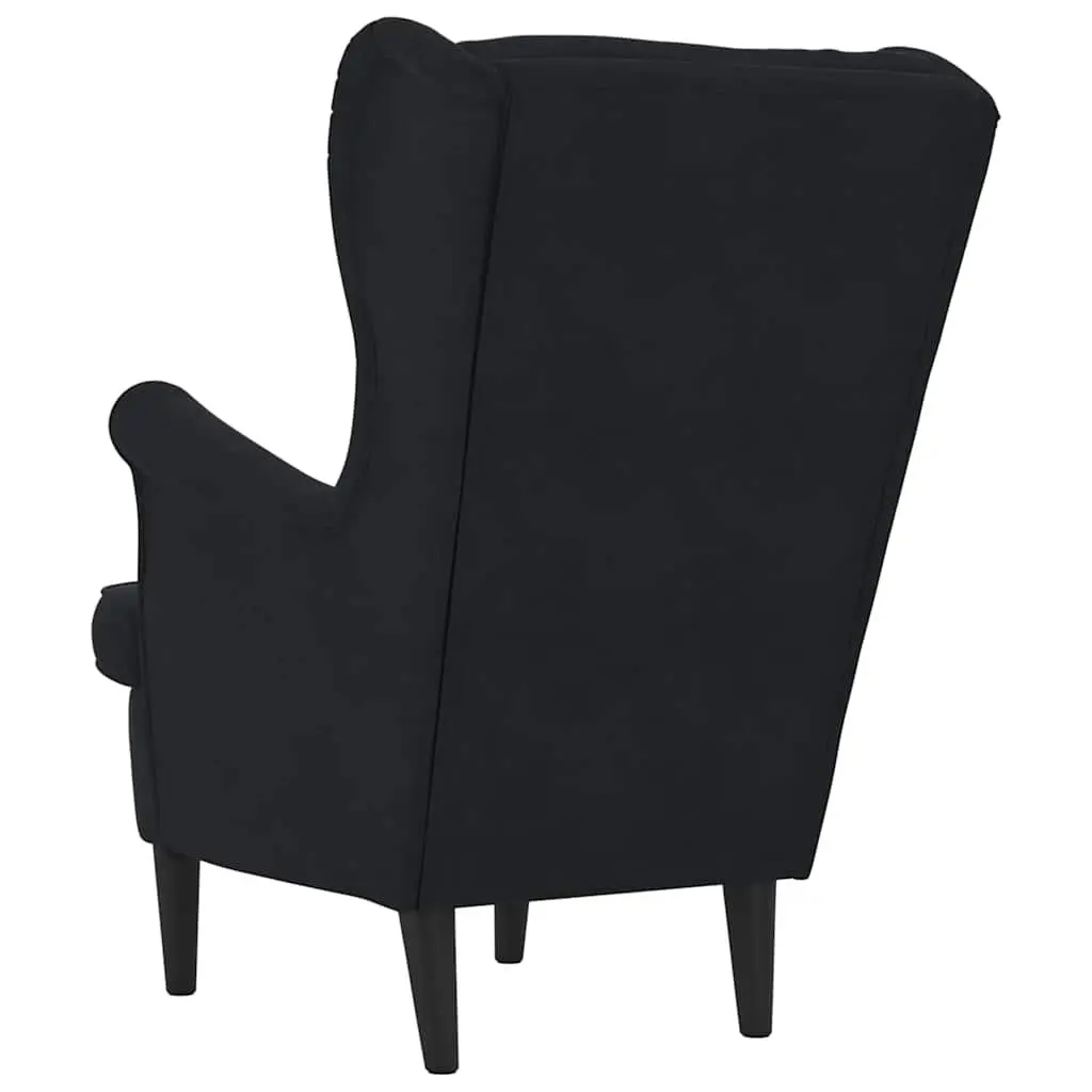 Black Velvet Lounge Chair Upholstered Armchair Padded Backrest Seat