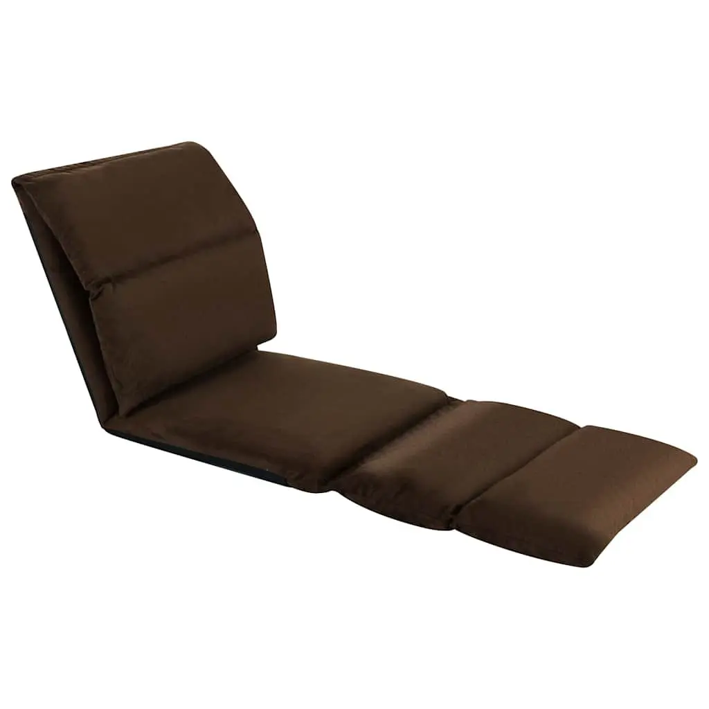 Adjustable Compact Folding Lounger Chair Indoor Outdoor Brown Microfibre
