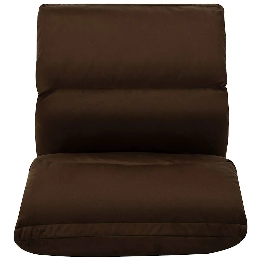 Adjustable Compact Folding Lounger Chair Indoor Outdoor Brown Microfibre