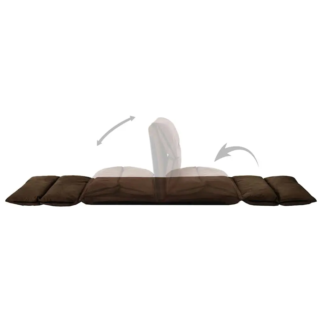 Adjustable Compact Folding Lounger Chair Indoor Outdoor Brown Microfibre