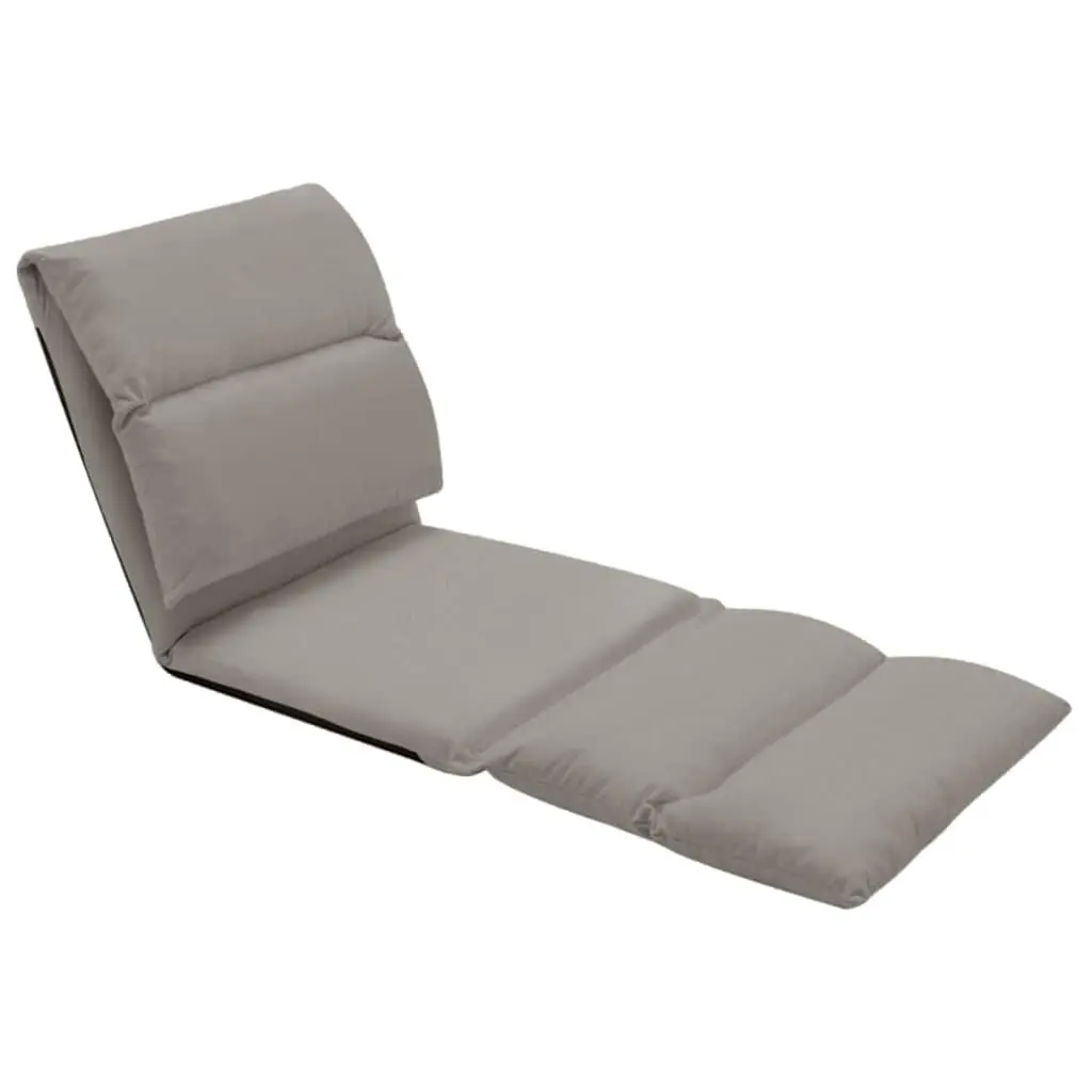 Folding Floor Chair Lounger Adjustable Chaise Grey Microfibre