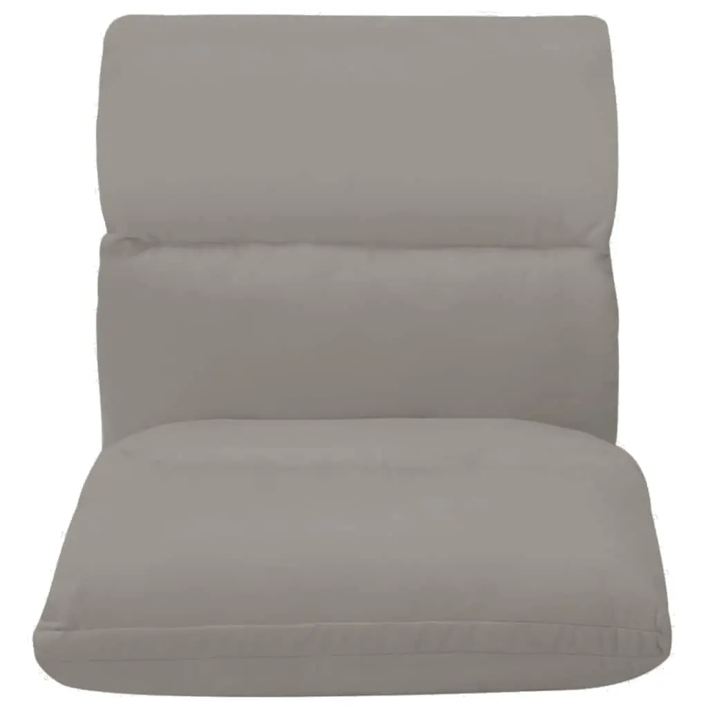Folding Floor Chair Lounger Adjustable Chaise Grey Microfibre