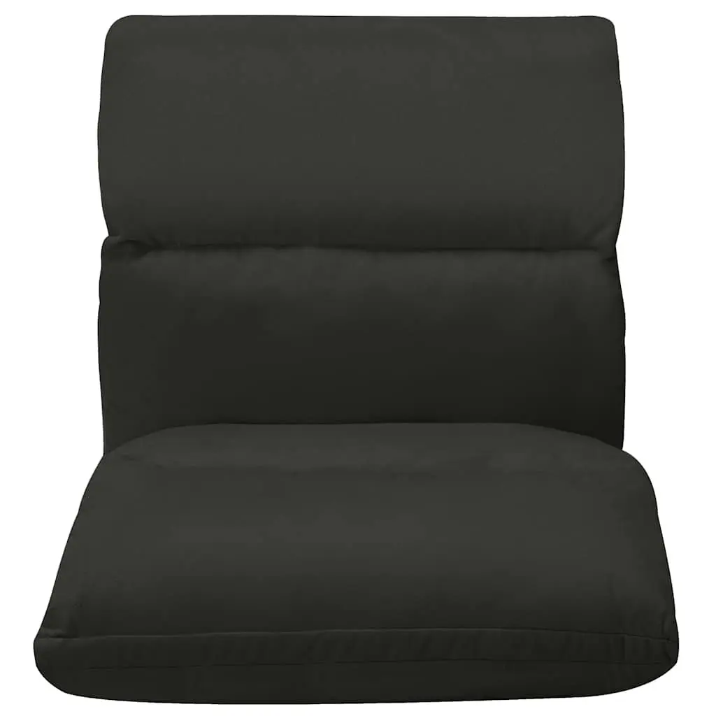 Adjustable Microfibre Floor Lounge Chair Folding Recliner Black for Indoor Outdoor Use
