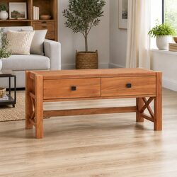Teak Wood TV Cabinet 100x40x45 cm with Drawers