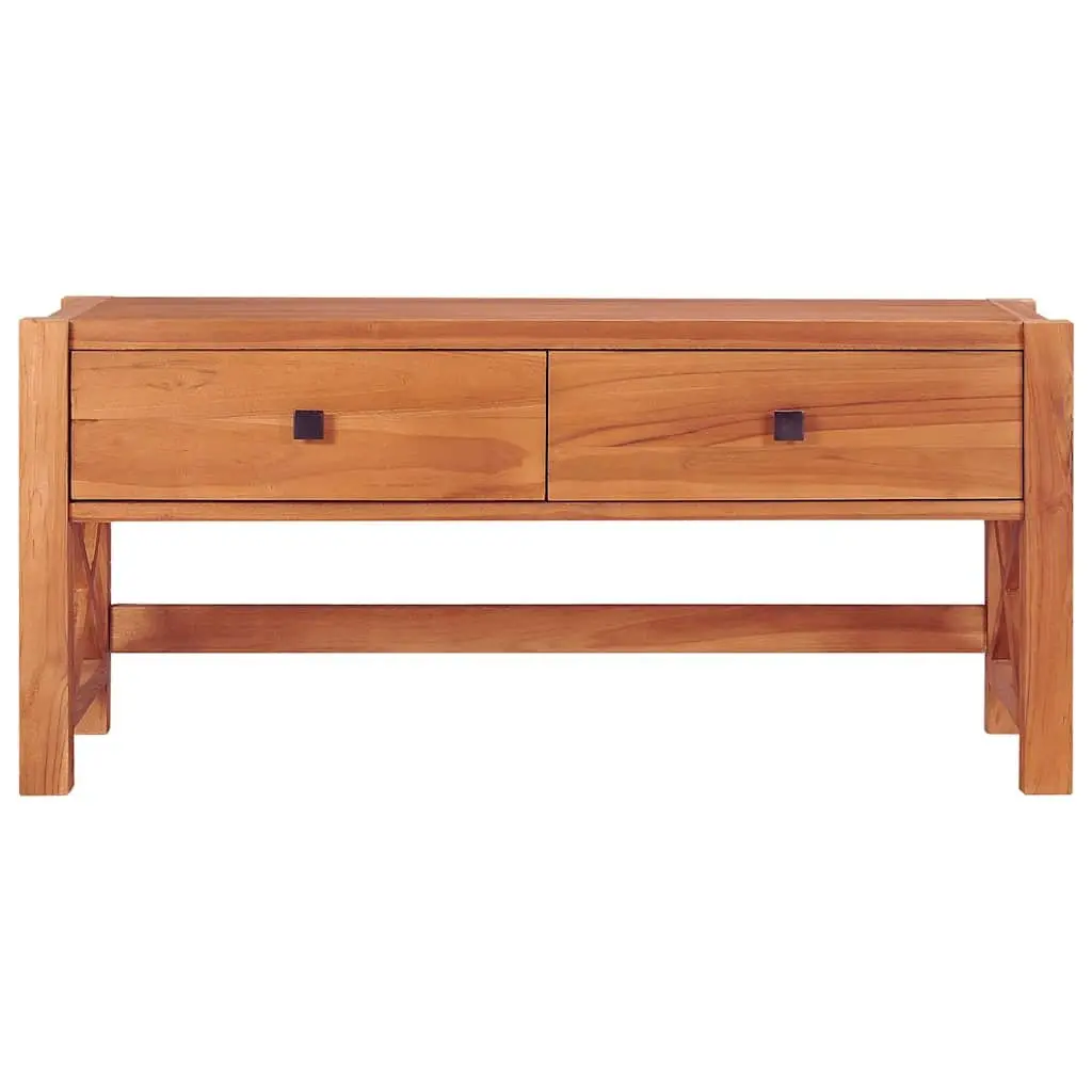 TV Cabinet Teak Wood 100x40x45 cm Storage Unit with Drawers