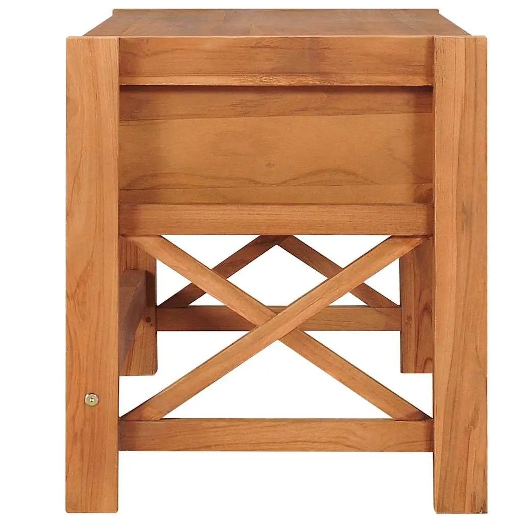 TV Cabinet Teak Wood 100x40x45 cm Storage Unit with Drawers