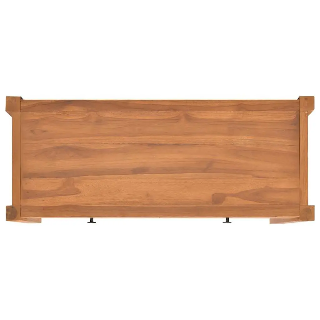 TV Cabinet Teak Wood 100x40x45 cm Storage Unit with Drawers