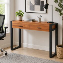 Wooden Desk with 2 Drawers 100x40x75 cm in Brown